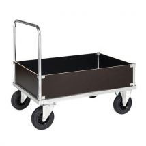 Stalen wagen - 4 lage dichte wanden - 1 duwbeugel - draagvermogen 500 kg - Kongamek
