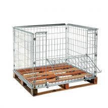 Inklapbare Houten Palletkist Staaldraad 1200x800 + 1 Klep, - Italiana Contenitori