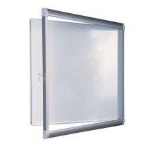 Buitenvitrine met scharnierdeur Leader - Aluminium achterwand - Deur van plexiglas - Vanerum