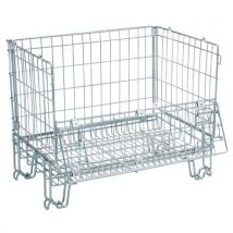 Opklapbare, stapelbare palletkist - wand van staaldraad - 1 deel neerklapbaar - Italiana Contenitori