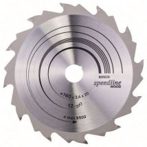 Cirkelzaagblad Speedline Wood, 160 X 20 X 2,4 Mm, 12t, - Bosch