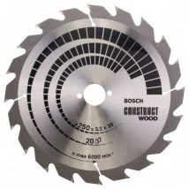 Cirkelzaagblad Construct Wood, 250 X 30 X 3,2 Mm, 20t, - Bosch