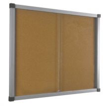 Vanerum - Binnenvitrine Cube - Achterwand van kurk - Deur van veiligheidsglas