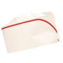 Fouragemuts Papier Cellulose Wit Met Rode Rand, - Matfer