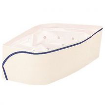 Fouragemuts Papier Cellulose Wit Met Blauwe Rand, - Matfer