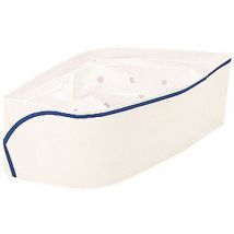 Fouragemuts Papier Cellulose Wit Met Blauwe Rand, - Matfer