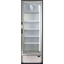 Glasdeur vrieskast 378L wit deurslot optioneel reclame display LED - Husky