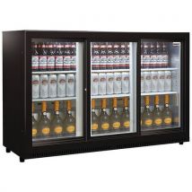 Barkoelkast 330L 3 schuifdeuren zwart deurslot LED - Husky