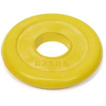 Set van 2 - Halterschijf 1,25 Kg Gatdiameter 51 Mm Rubber Pro Geel.,