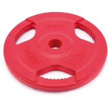 Halterschijf 15 Kg Gatdiameter 51 Mm Rubber Pro Rood., - Casal Sport