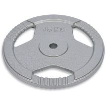 Set van 4 - Halterschijf Met Handgreep Gietijzer 15 Kg, Gatdiameter 28 Mm.,