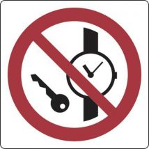 Verbodsbord - Metalen voorwerpen of horloges verboden - Aluminium
