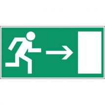 Noodevacuatiebord - Nooduitgang naar rechts - Zelfklevend - Brady