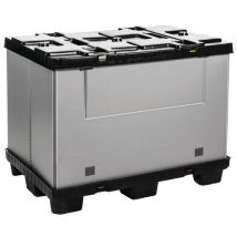 Opklapbare palletkist Mega Pack - Dichte wanden - 1 neerklapbare zijde - Walther Faltbox