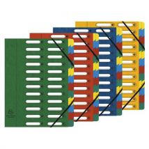 Exacompta - Sorteermap met vensters 24 vakken - verschillende kleuren - Set van 4