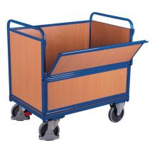 Ergonomische houten wagen zonder deksel - 1 wand 1/2 neerklapbaar - 500 kg - Variofit