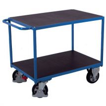 Ergonomische wagen met 2 houten plateaus - Verticale duwbeugel - Draagvermogen 250 kg - Variofit