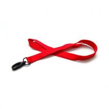 Keycord Plat 15 Mm Met Kunststof Karabijnhaak - Rood,