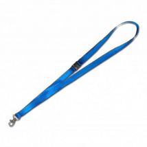 Keycord Gesatineerd 15 Mm - Metalen Haak - Stevig - Blauw,