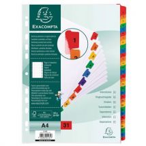 Tabblad numeriek Exacompta - Wit karton 160 g - A4 - Brand