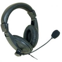 Stereo headset met microfoon - zwart