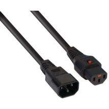 Lichtnetverlengsnoer C14 / C13 met vergrendeling zwart 3 m - CUC