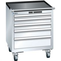 Verrijdbare Ladekast Zuiverwit Ral9010, 564x572x723 5 Lade, - Lista