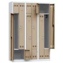 Garderobekast L-vormig 3 Kolommen 400 Mm Sleutels Taupe, - Vinco