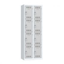 Garderobekast 2 Kolommen 300 Mm, 4 Vakken Sleutels Grijs, - Vinco