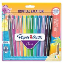 Papermate - Doos met 12 Flair -schrijfstiften - Diverse kleuren Tropical - Paper Mate