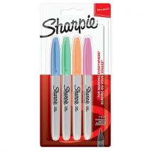 Set Van 4 Perm. Markeerstiften Sharpie Fijn - Pastelkleuren, - Sharpie