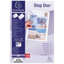 Exacompta - Insteekhoezen A4 L map glad pp 100 stuks - Transparant PVC - Recyclebaar - Archiefopslag