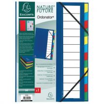 Sorteermap Harmonika Elastosluiting 12 Tabs Blauw, - Exacompta