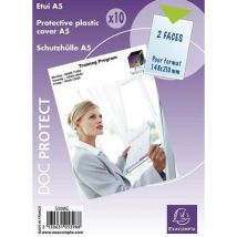 Beschermhoes 10 st. enkel pvc 20/100ste A5 Exacompta - Exacompta