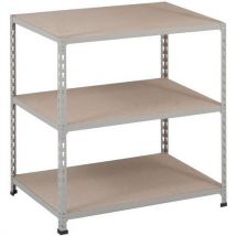 Manutan Expert - Magazijnstelling Manutan Rapid 2 - 914x915x380mm Verzinkt - 3 Legborden - 230kg/Legbord - Zonder Gereedschap
