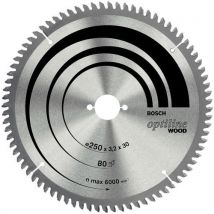 Bosch - Cirkelzaagblad voor kap- en verstekzaag Optiline Wood - Ø 254 mm - Boorgat Ø 30 mm