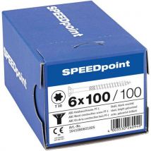 100 Verzonken Schroeven Tx Met Gedeeltelijke Schroefdraad 6x100, - Speedpoint