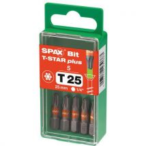 5 Schroevendraaierbits T25 Mm Voor T-star Plus Spax Schroeven, - Spax