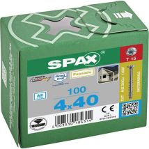 100 Roestvrijstalen T-star Plus Verzonken Gevelschroeven Ø 4x40, - Spax
