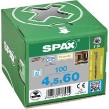 100 Gevelschroeven Voor Montage T-star Plus Ø 4,5x60, - Spax