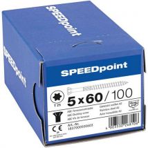 100 Verzonken Terrasterrasschroeven Tx Met Gedeeltelijke Schroefdraad 5x60, - Speedpoint