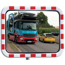 Verkeersspiegel rvs, rood/wit frame - Dancop - Dancop