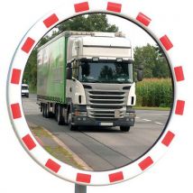 Verkeersspiegel polycarbonaat met rood/wit frame - Dancop - Dancop