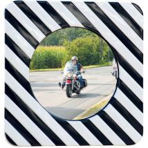Verkeersspiegel rvs vorstvrij, zwart/wit frame - Dancop - Dancop