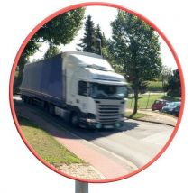 Bewakingsspiegel voor buiten, rood frame - Met kogelgewricht - Dancop - Dancop