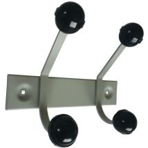 Wandkapstok Met 2 Bollen B28 H23 D14 Grijs/zwart,
