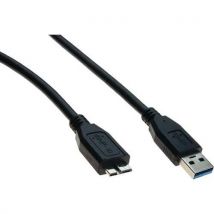 Kabel USB 3.0 type A en micro B zwart - 1 m - Brand