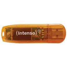 Usb 2.0 Stick Rainbow Line - 64gb Oranje Intenso, - Intenso