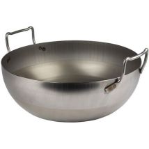Matfer - Frituurpan van plaatstaal zonder mand - 32 cm - Duurzaam staal - Gemonteerd