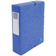 Dossierhouder Glanskarton Rug 80mm A4 Blauw, - Exacompta